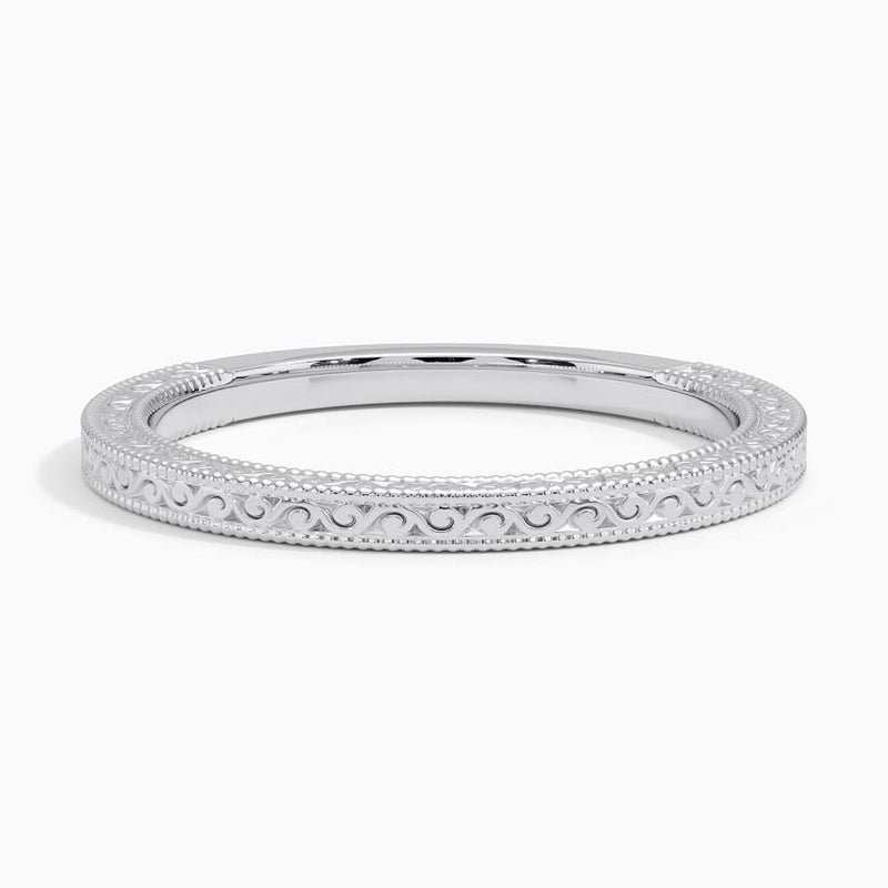 Engraved Detail - White Gold - Top