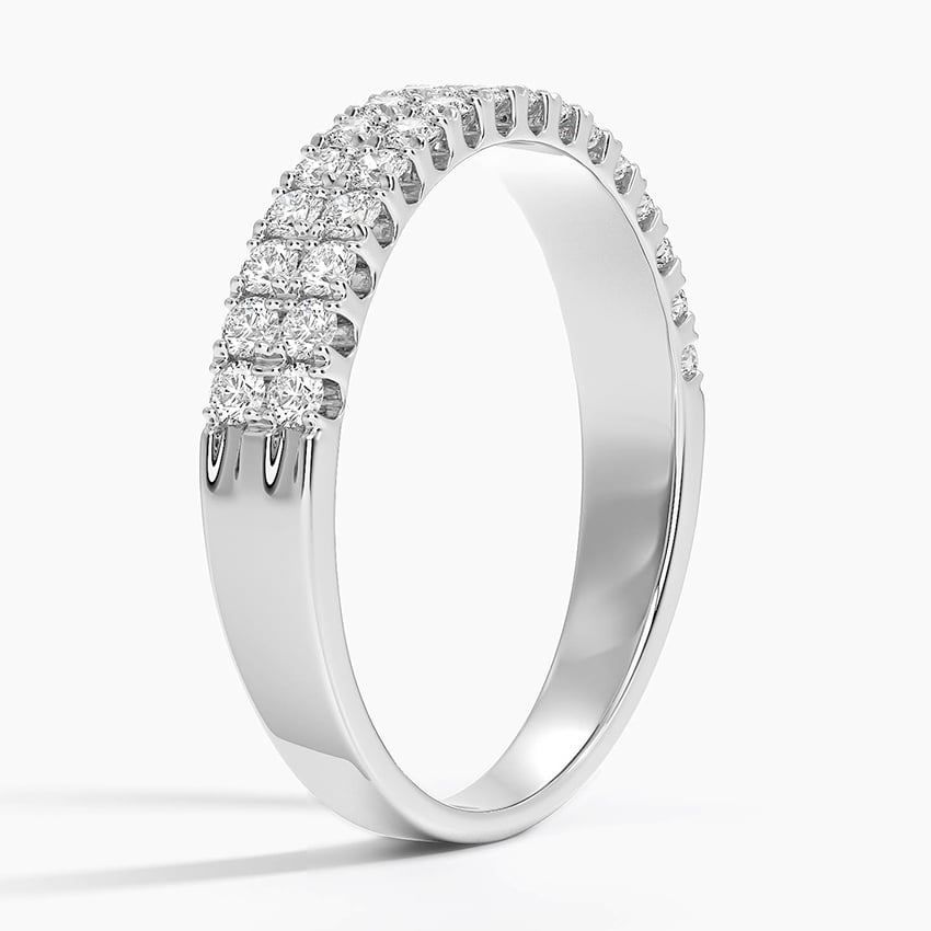 Double Prong Row - White Gold - Side 1