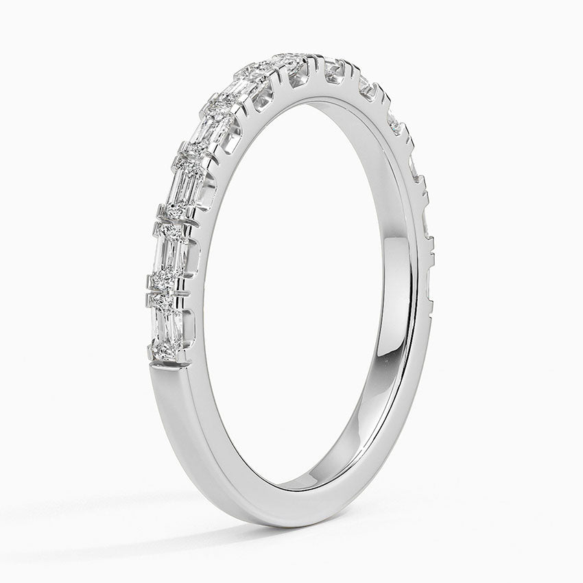 Baguette Scallop - White Gold - Side 1