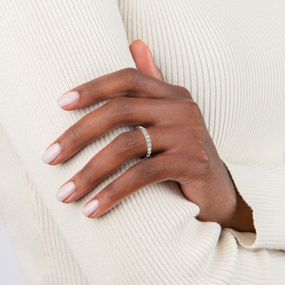 Classic French Pavé - White Gold - Lifestyle