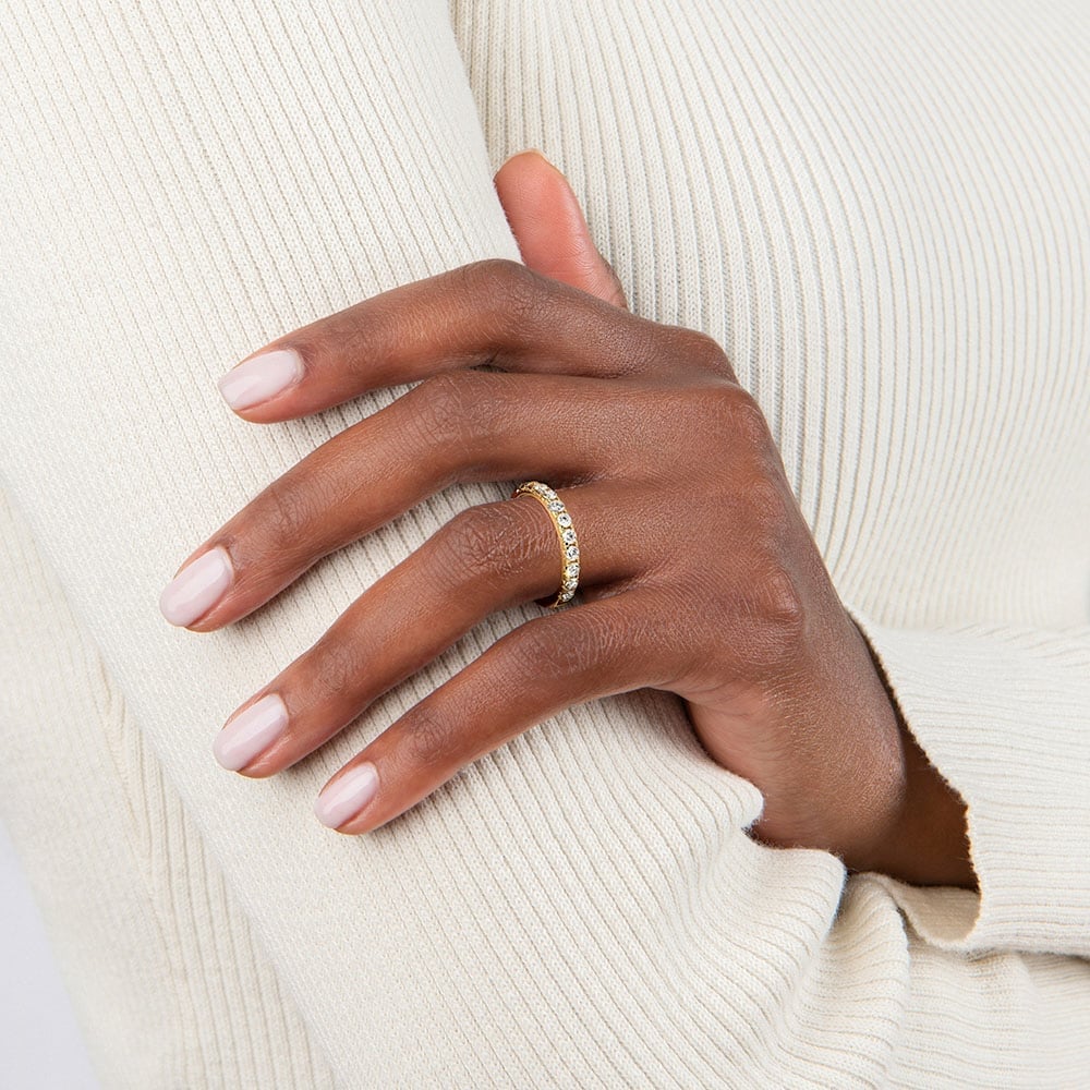 Classic French Pavé - Yellow Gold - Lifestyle