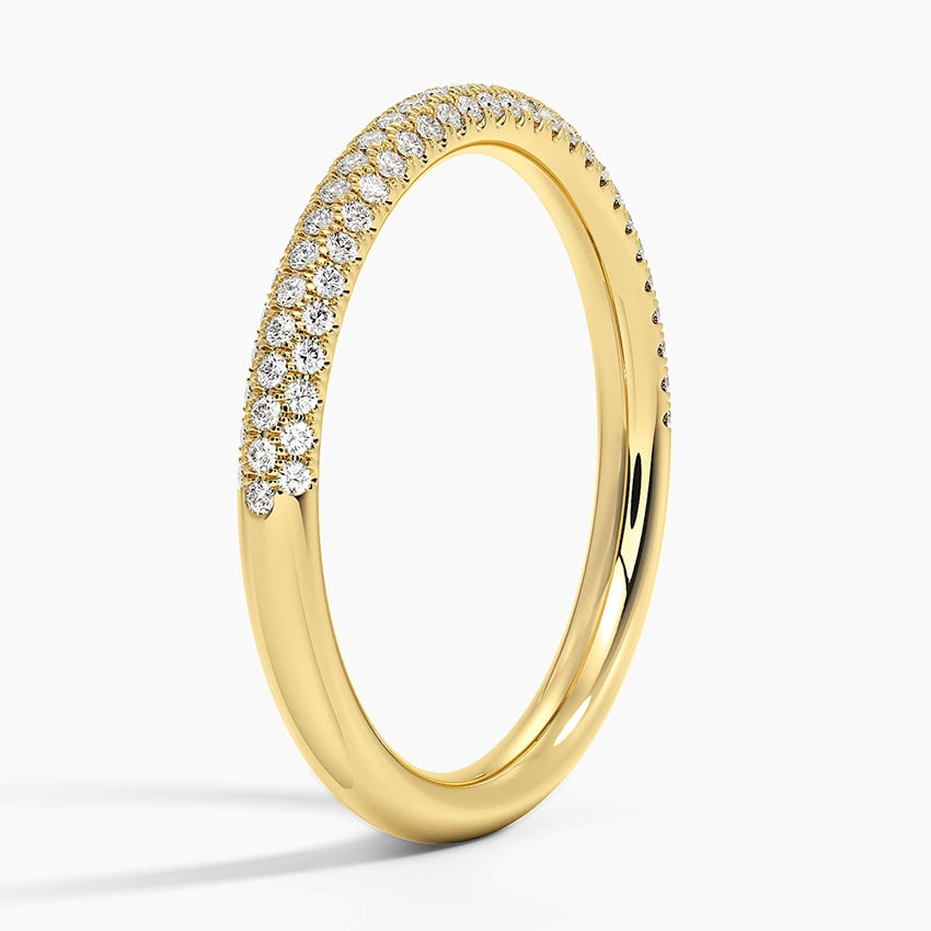 Double Micro Pavé - Yellow Gold - Side 1