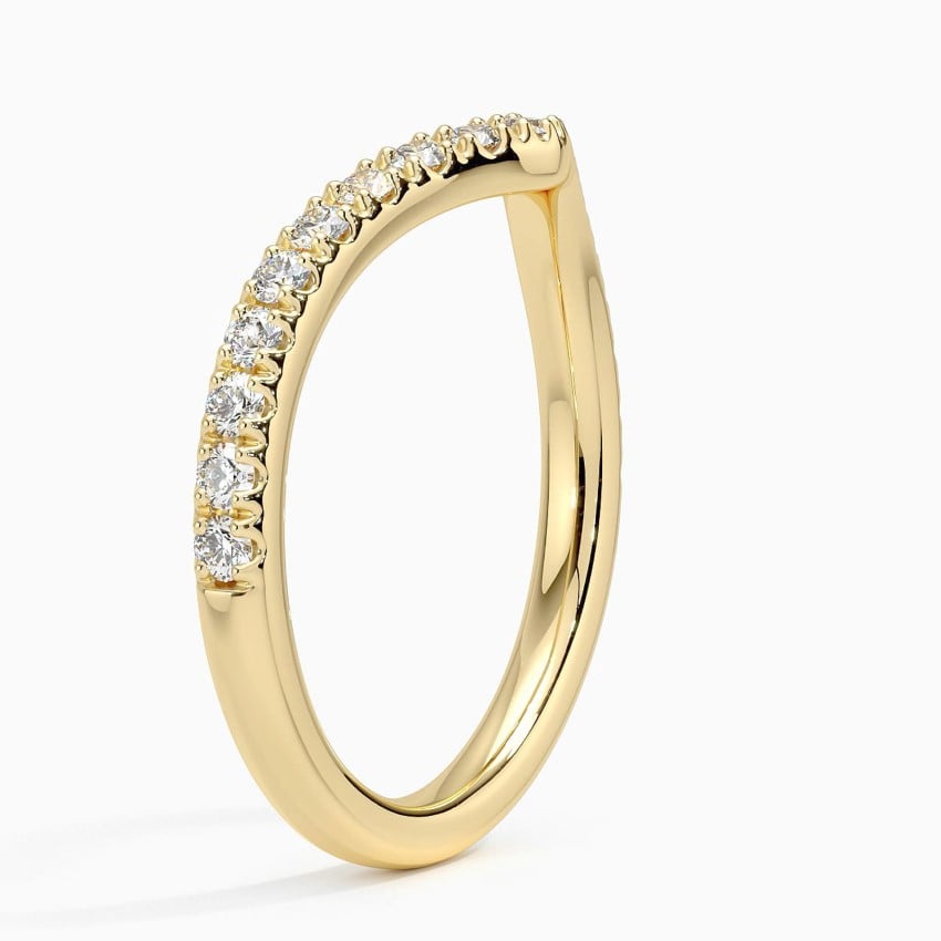 Pavé Chevron - Yellow Gold - Side 1