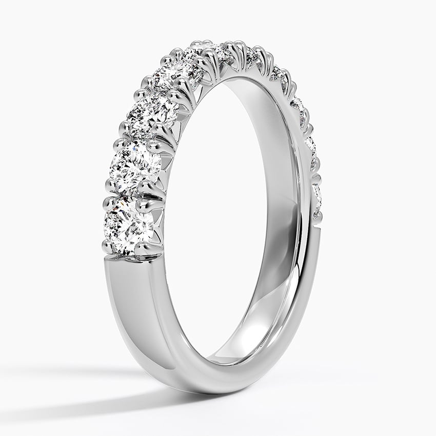Wide French Pavé - White Gold - Side 1
