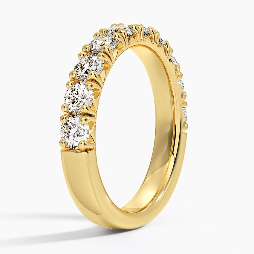 Wide French Pavé - Yellow Gold - Side 1