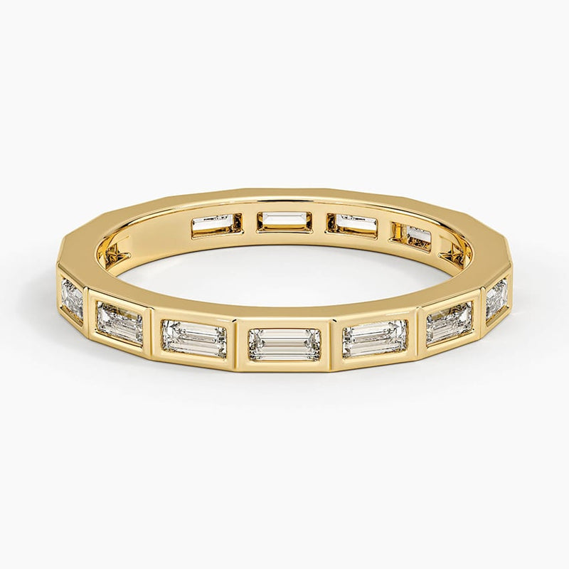 Baguette Bezel Eternity - Yellow Gold - Top