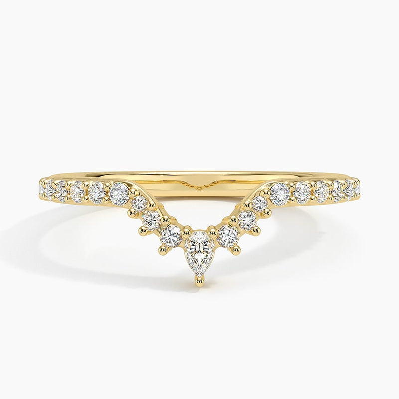 Pear Crescent - Yellow Gold - Top