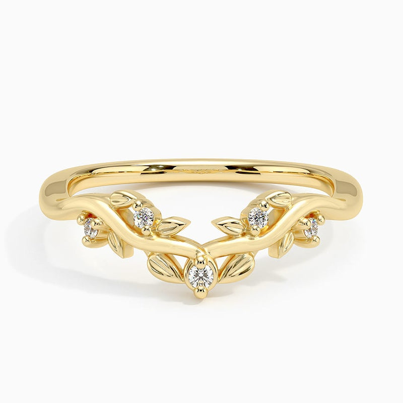 Leaf Contour - Yellow Gold - Top