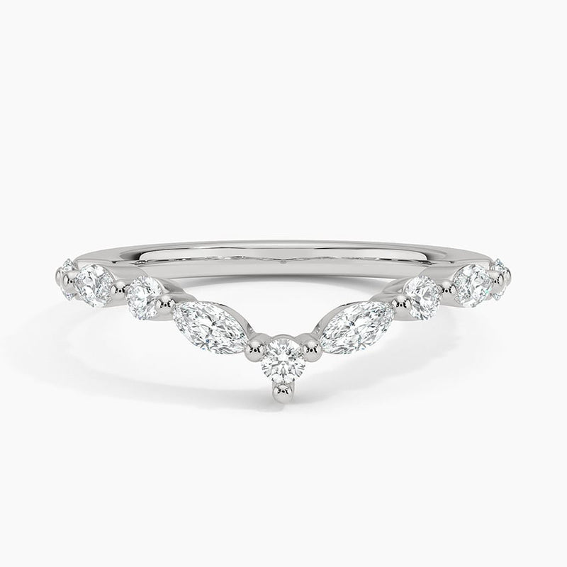 Marquise Curve - White Gold - Top