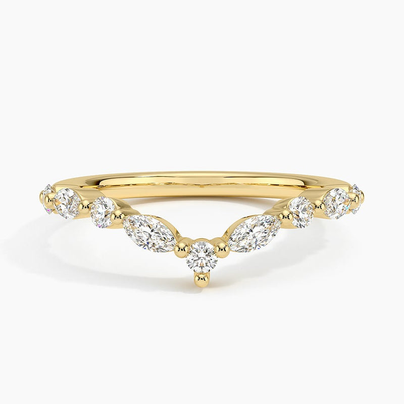 Marquise Curve - Yellow Gold - Top