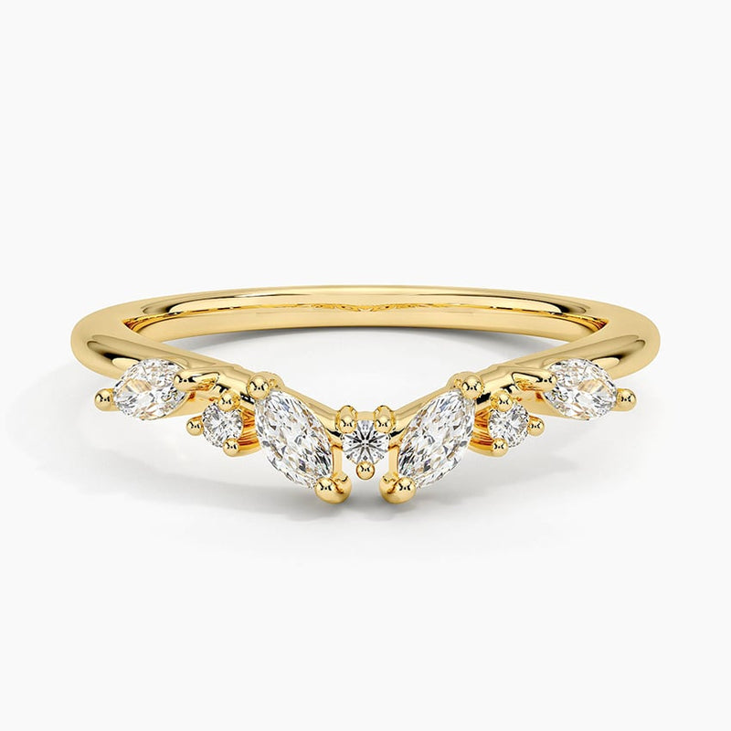 Marquise Prong - Yellow Gold - Top