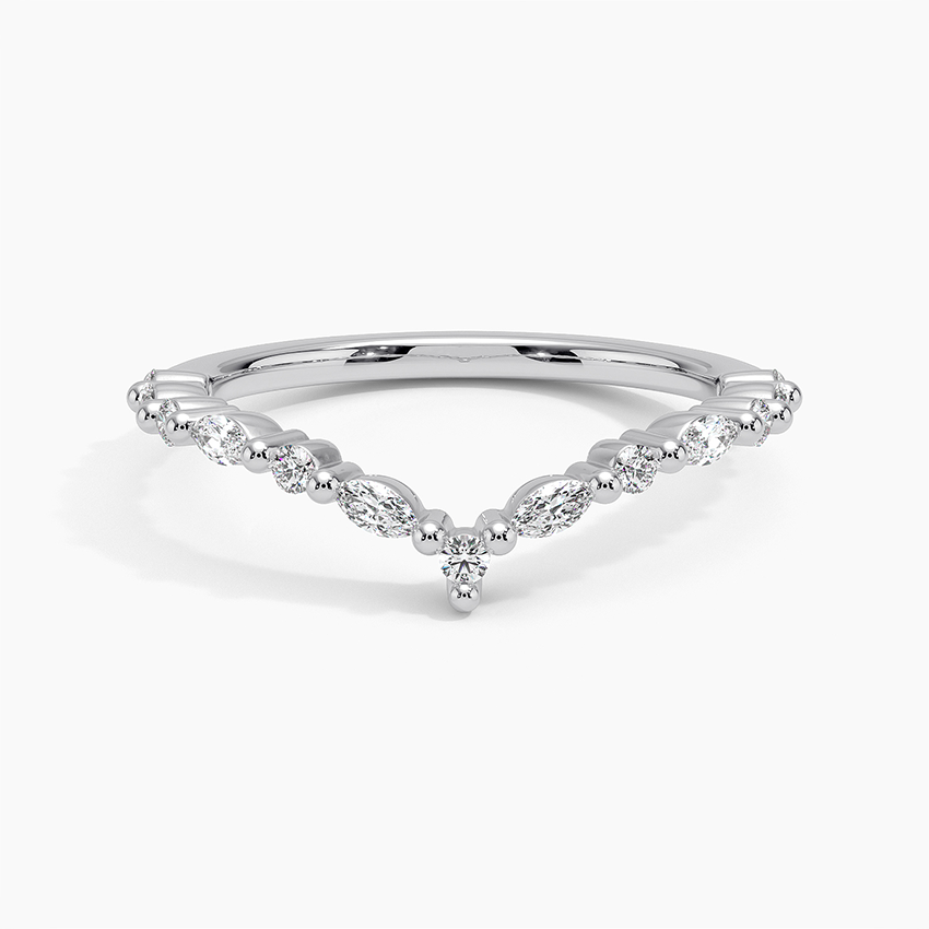 Petite Marquise Curve - White Gold - Top