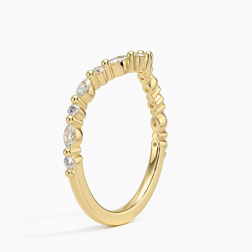 Petite Marquise Curve - Yellow Gold - Side 1