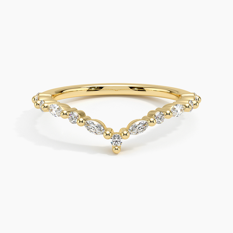 Petite Marquise Curve - Yellow Gold - Top