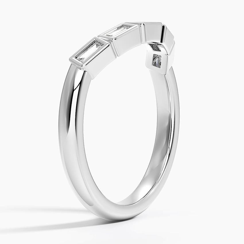 Baguette Curve - White Gold - Side 1