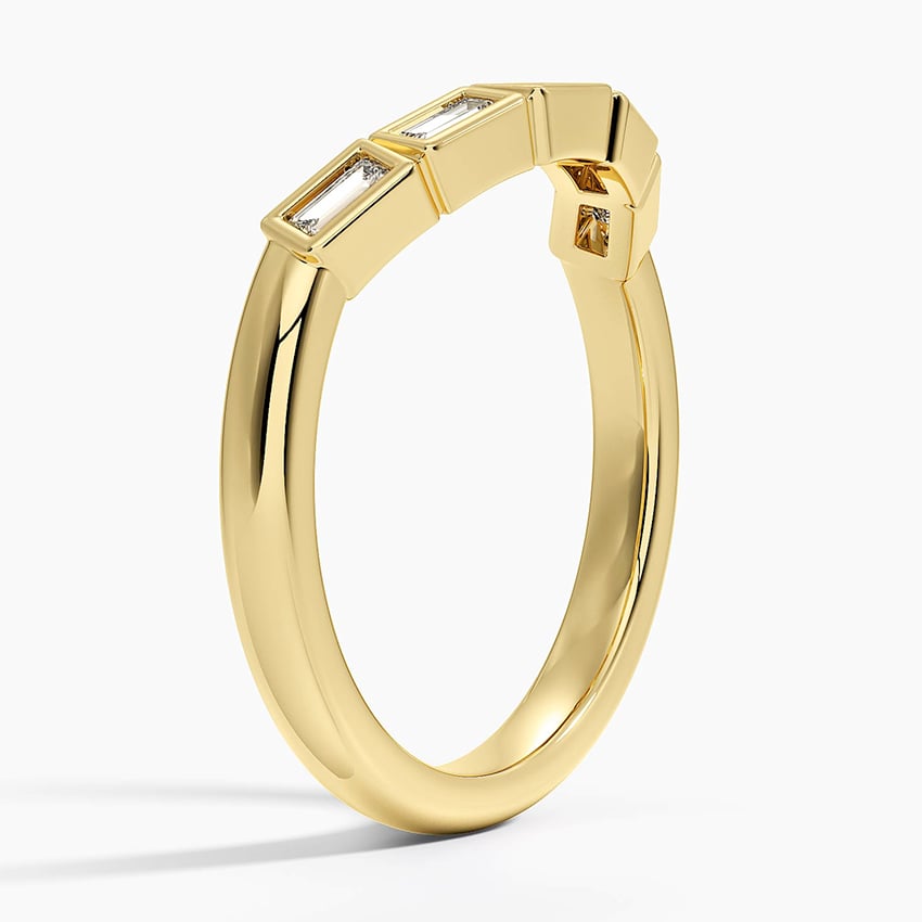 Baguette Curve - Yellow Gold - Side 1