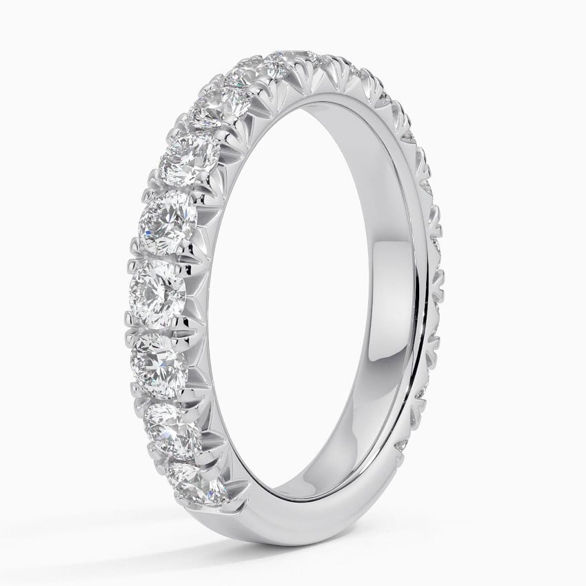 Wide Three-Quarter Pavé - White Gold - Side 1