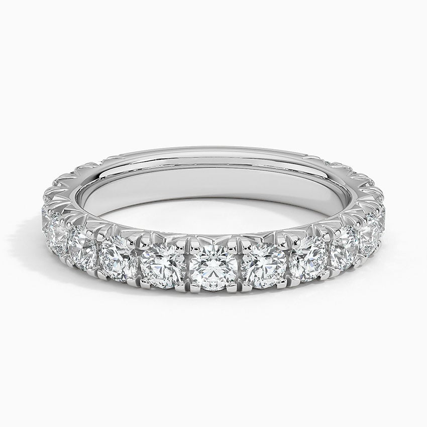 Wide Three-Quarter Pavé - White Gold - Top
