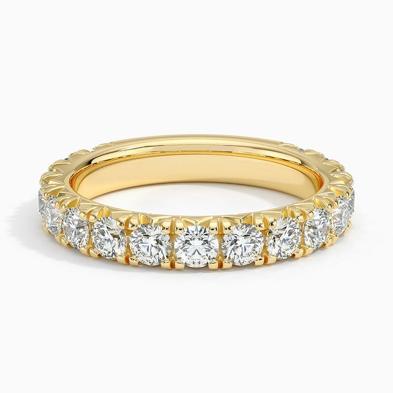 Wide Three-Quarter Pavé - Yellow Gold - Top