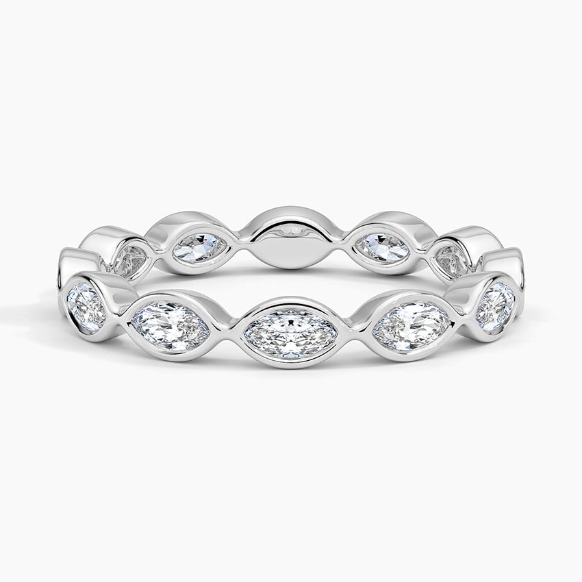 Marquise Bezel Eternity - White Gold - Top