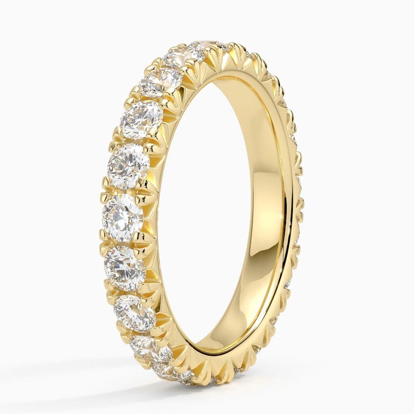 French Pavé Eternity - Yellow Gold - Side 1