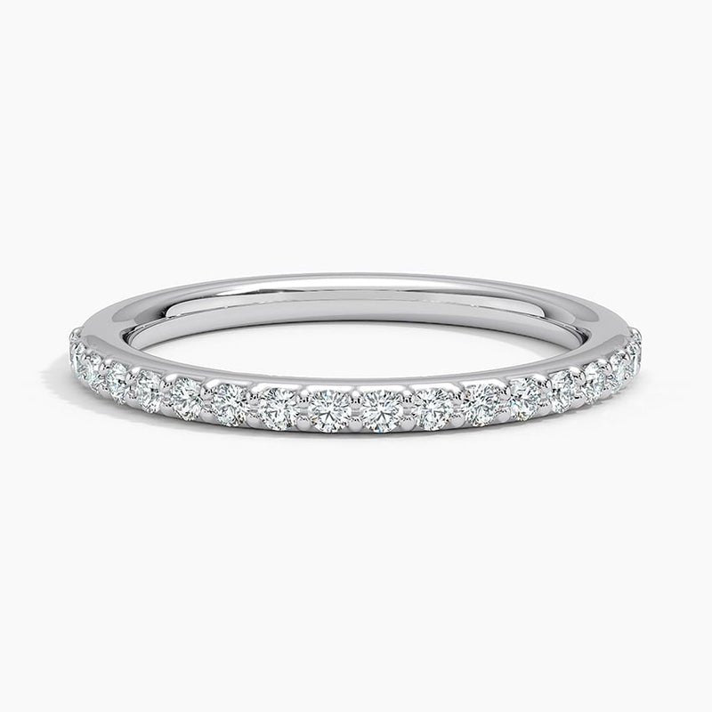 Petite Half Pavé - White Gold - Top