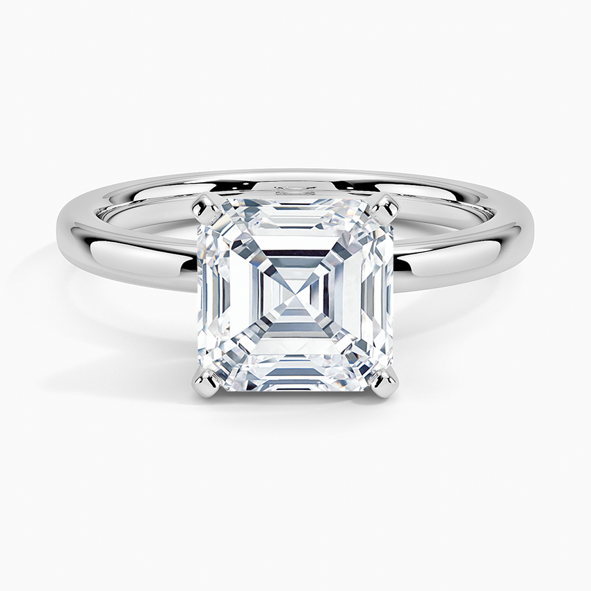 Sundown Asscher lab-grown diamond ring, top, 2 ct
