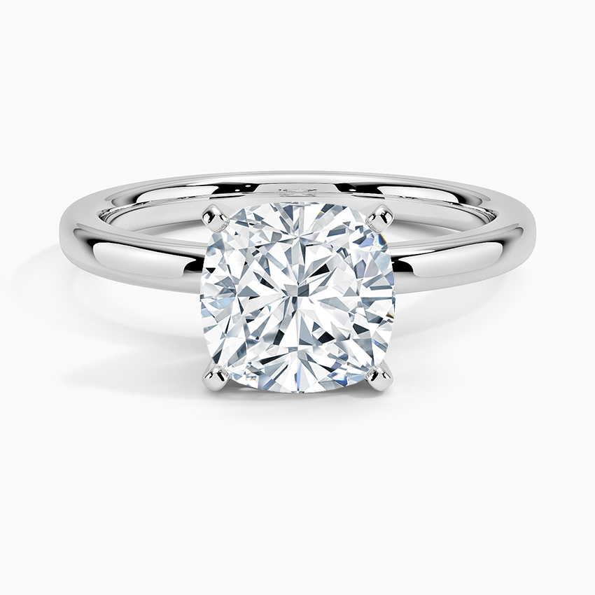 Cannon Beach Cushion lab-grown diamond ring, top, 2 ct