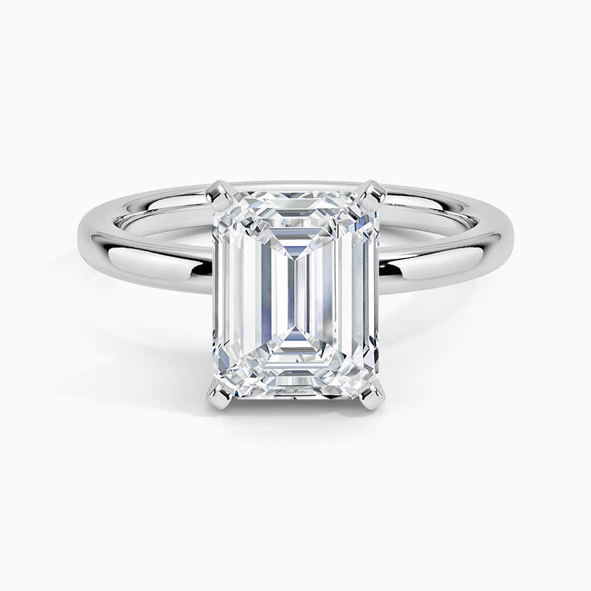 Moonlight Emerald lab-grown diamond ring, top, 2 ct