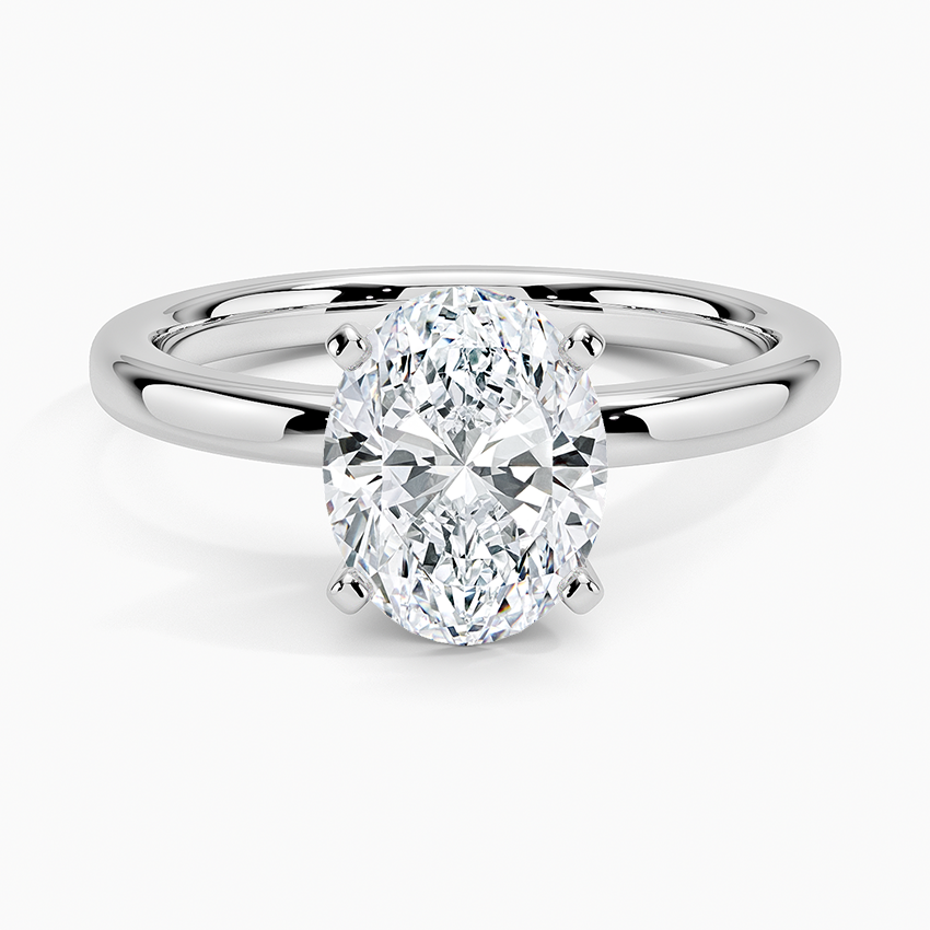 Snowmass Oval lab-grown diamond ring, top, 2 ct
