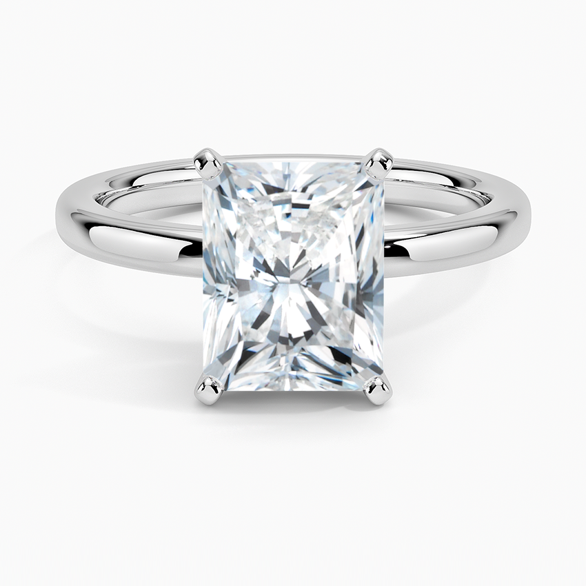 Bar Harbor Radiant lab-grown diamond ring, top, 2 ct