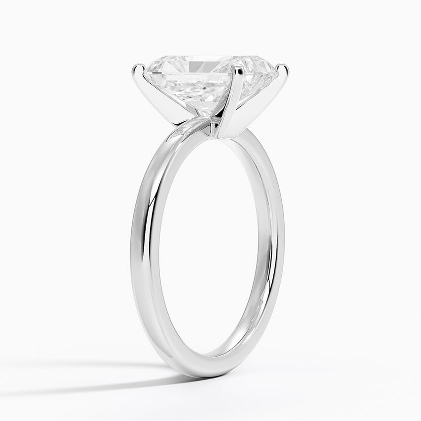 Bar Harbor Radiant lab-grown diamond ring, side1, 2 ct