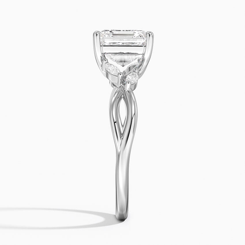 Key West Asscher lab-grown diamond ring, side2, 2 ct