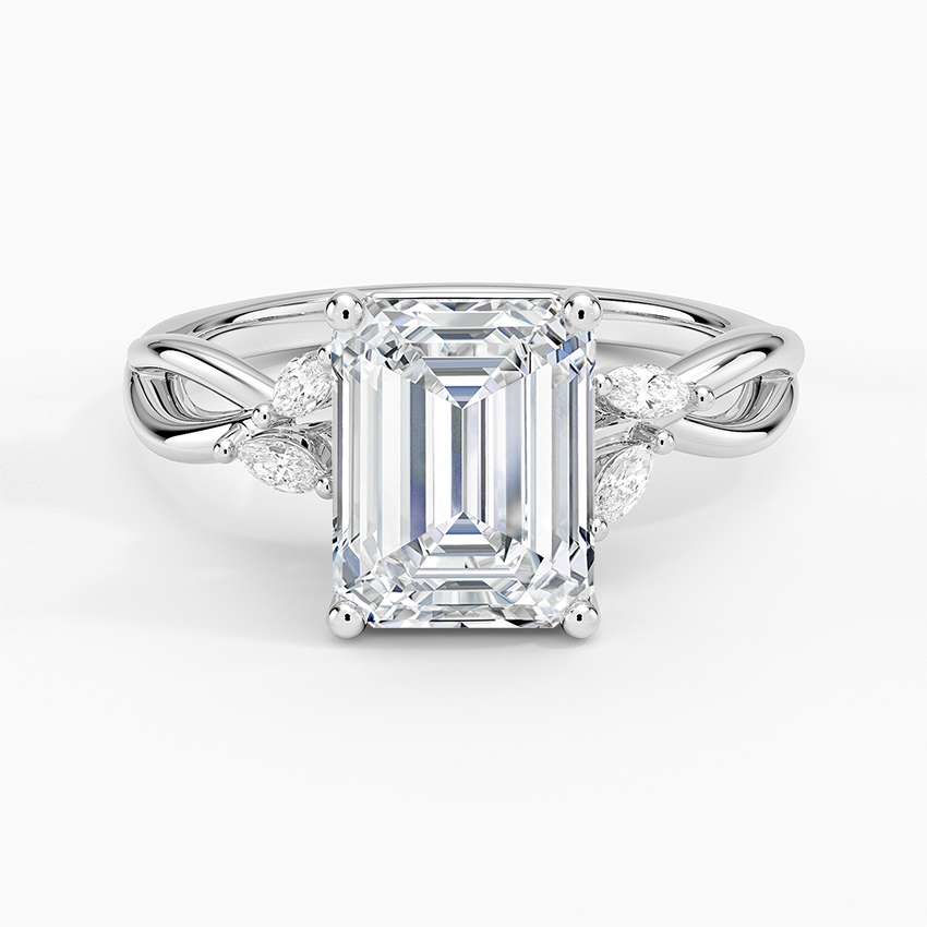 Garda Emerald lab-grown diamond ring, top, 2 ct