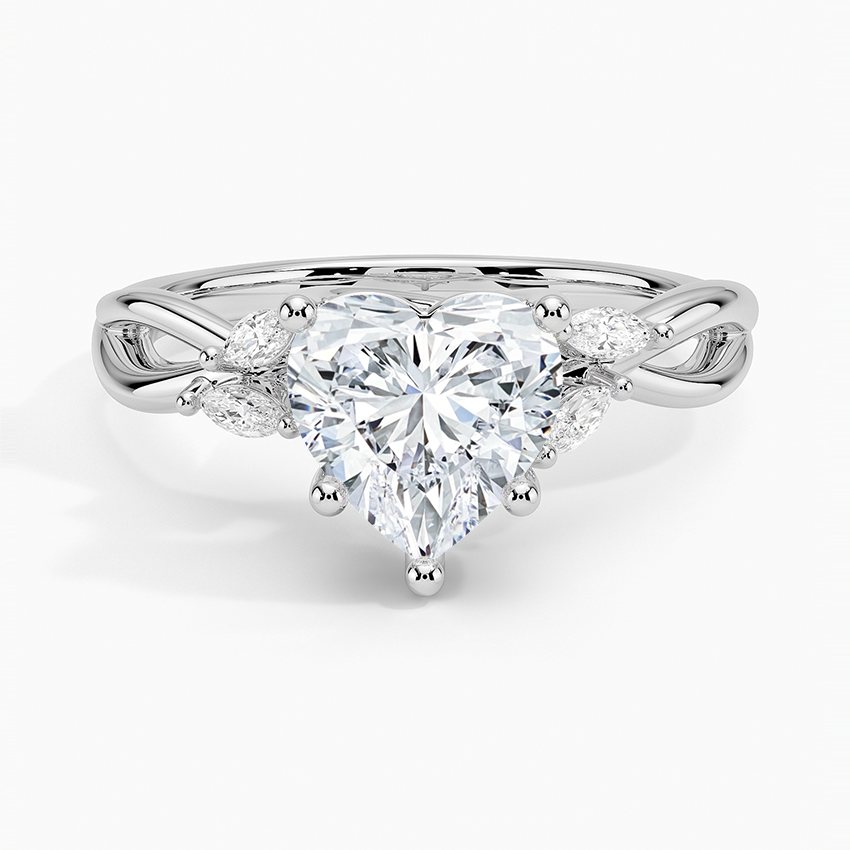 Iris Heart lab-grown diamond ring, top, 2 ct