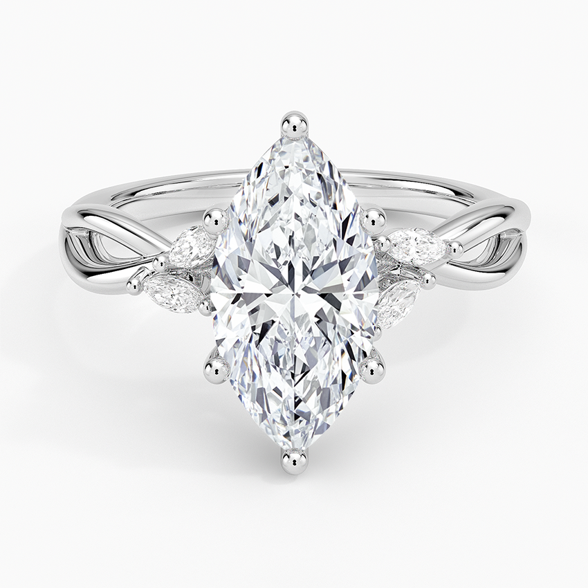 Canmore Marquise lab-grown diamond ring, top, 2 ct