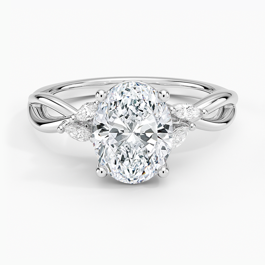 Noosa Oval lab-grown diamond ring, top, 2 ct