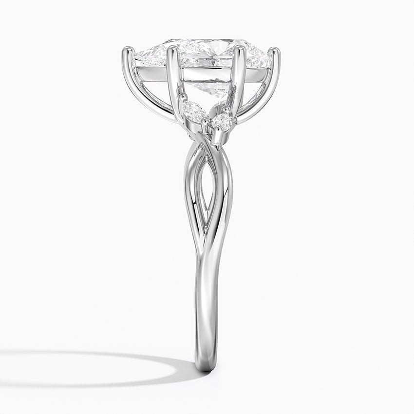 Lavender Pear lab-grown diamond ring, side2, 2 ct