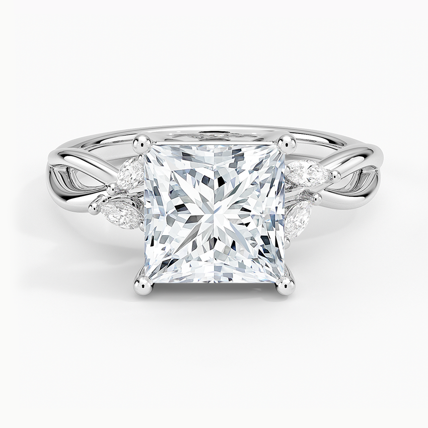 Seaside Princess lab-grown diamond ring, top, 2 ct