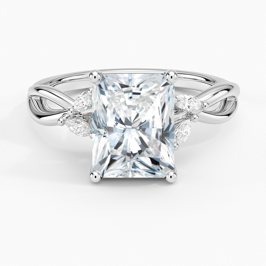 Ivy Radiant lab-grown diamond ring, top, 2 ct
