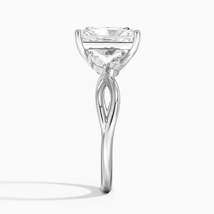 Ivy Radiant lab-grown diamond ring, side2, 2 ct