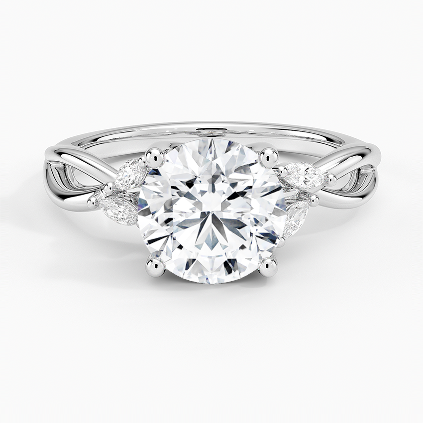 Fern Round lab-grown diamond ring, top, 2 ct