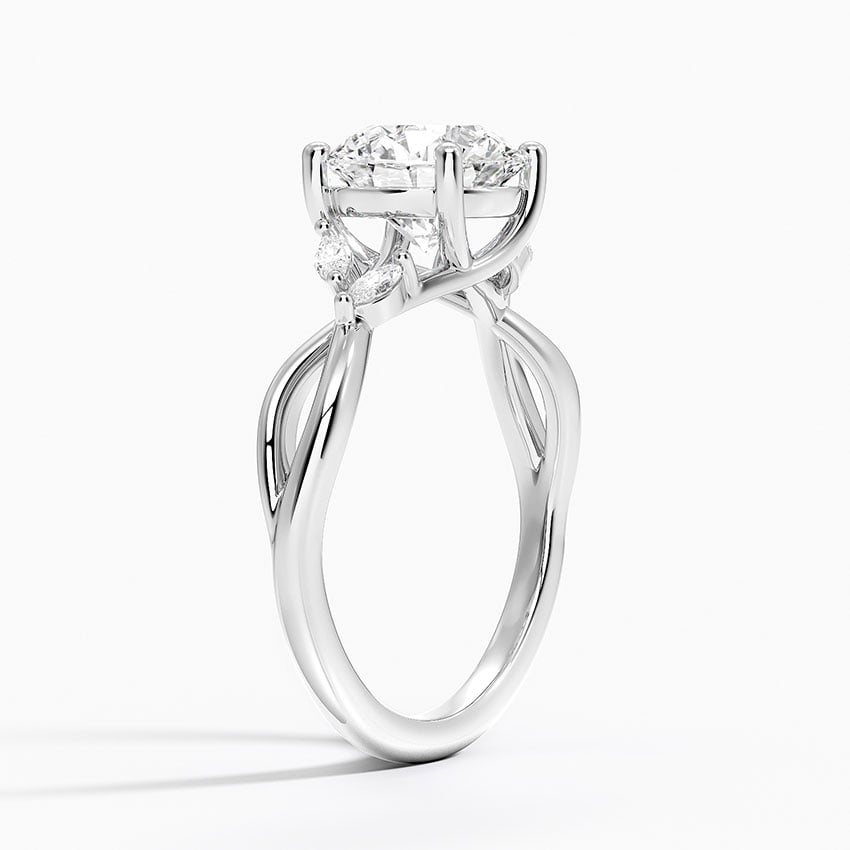 Fern Round lab-grown diamond ring, side1, 2 ct