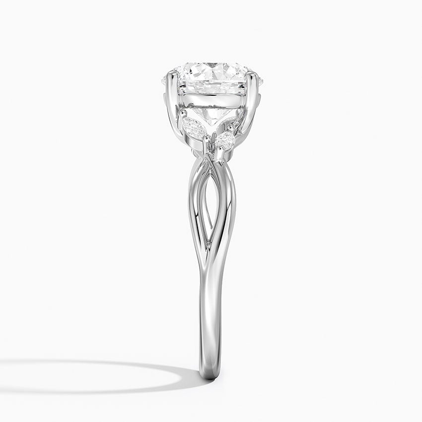 Fern Round lab-grown diamond ring, side2, 2 ct