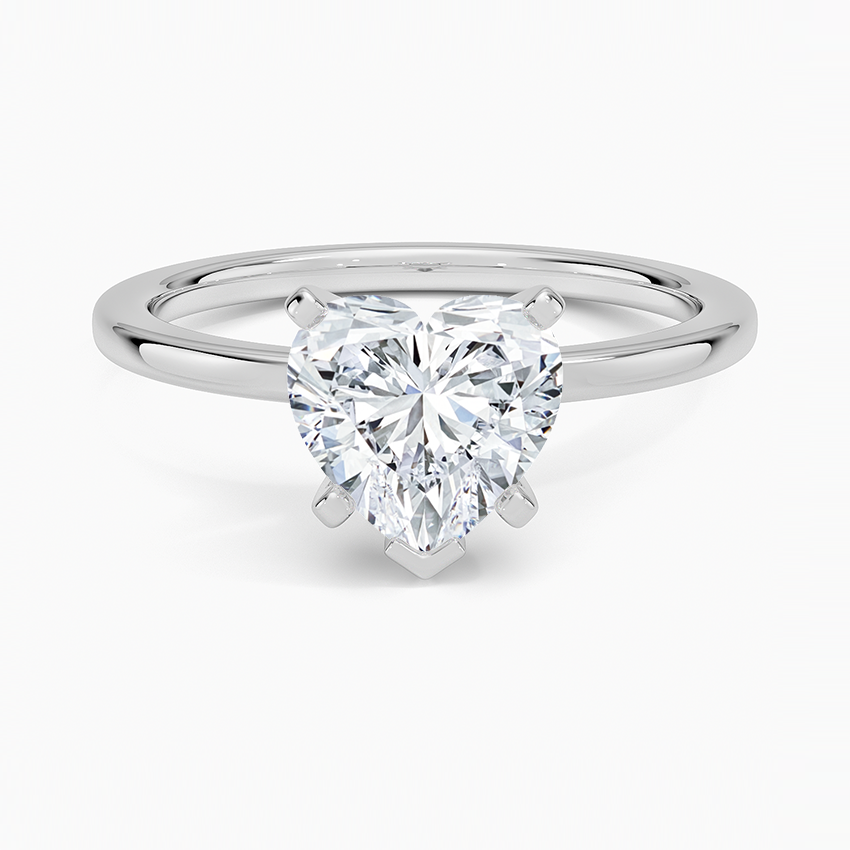 Juneau Heart lab-grown diamond ring, top, 2 ct