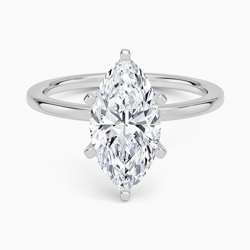 Acadia Marquise lab-grown diamond ring, top, 2 ct