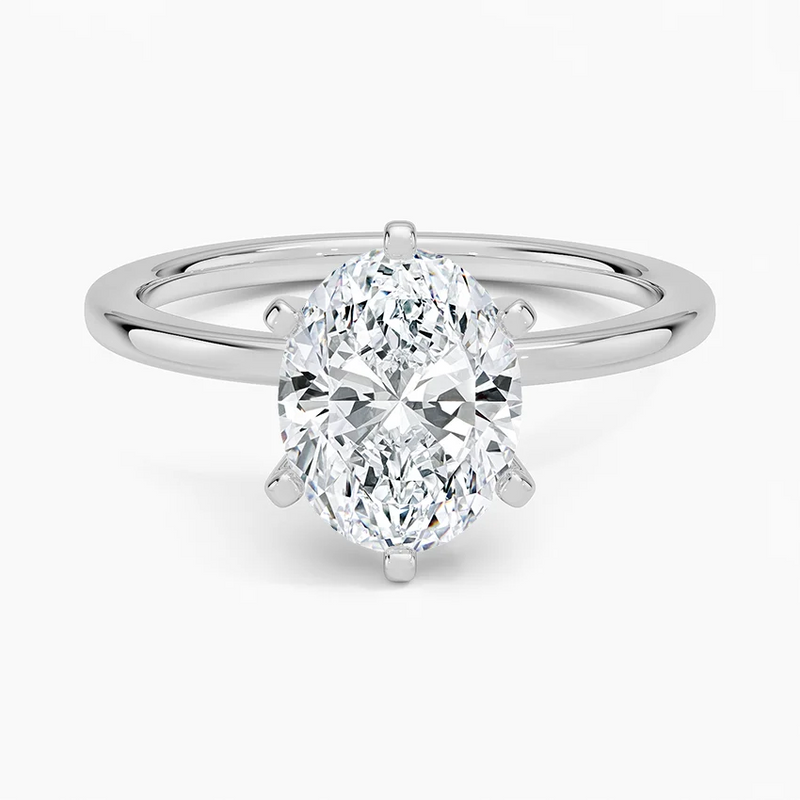Key Largo Oval lab-grown diamond ring, top view, 2 carat