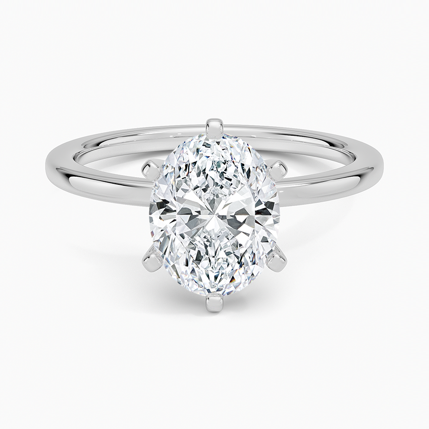 Key Largo Oval lab-grown diamond ring, top, 2 ct