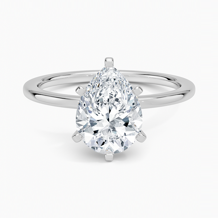 Anemone Pear lab-grown diamond ring, top, 2 ct
