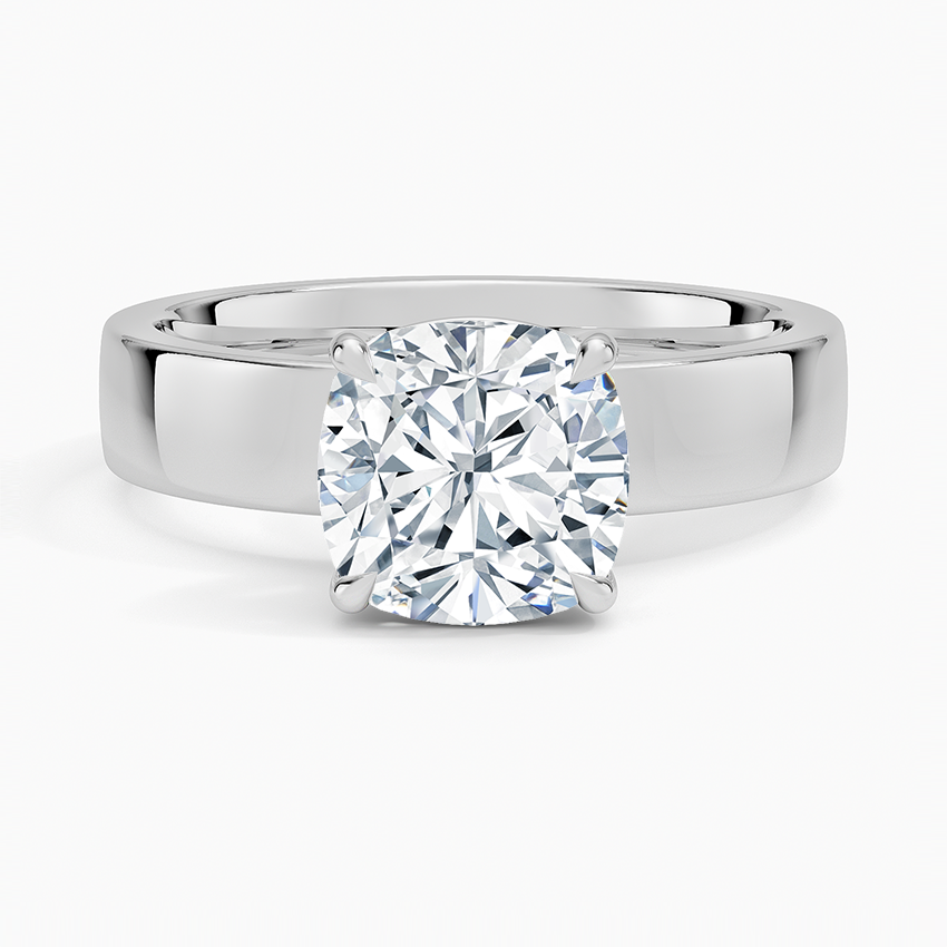 Jasper Cushion lab-grown diamond ring, top, 2 ct